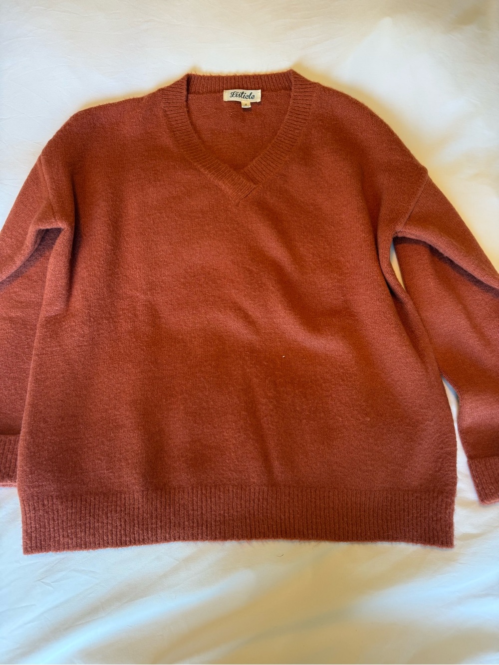 Listicle Rust Crewneck Sweater